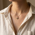 Gold-Tone Pink Tulip Necklace — styling view