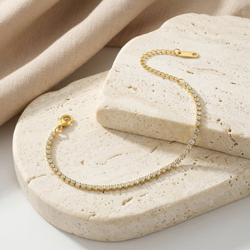 Gold-Tone Clear-Stone Tennis Bracelet — product view