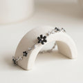 Silver-Tone Black Flower Vine Bracelet — product view