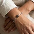 Silver-Tone Black Flower Vine Bracelet — styling view