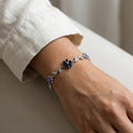 Silver-Tone Midnight Blue Flower Vine Bracelet — styling view